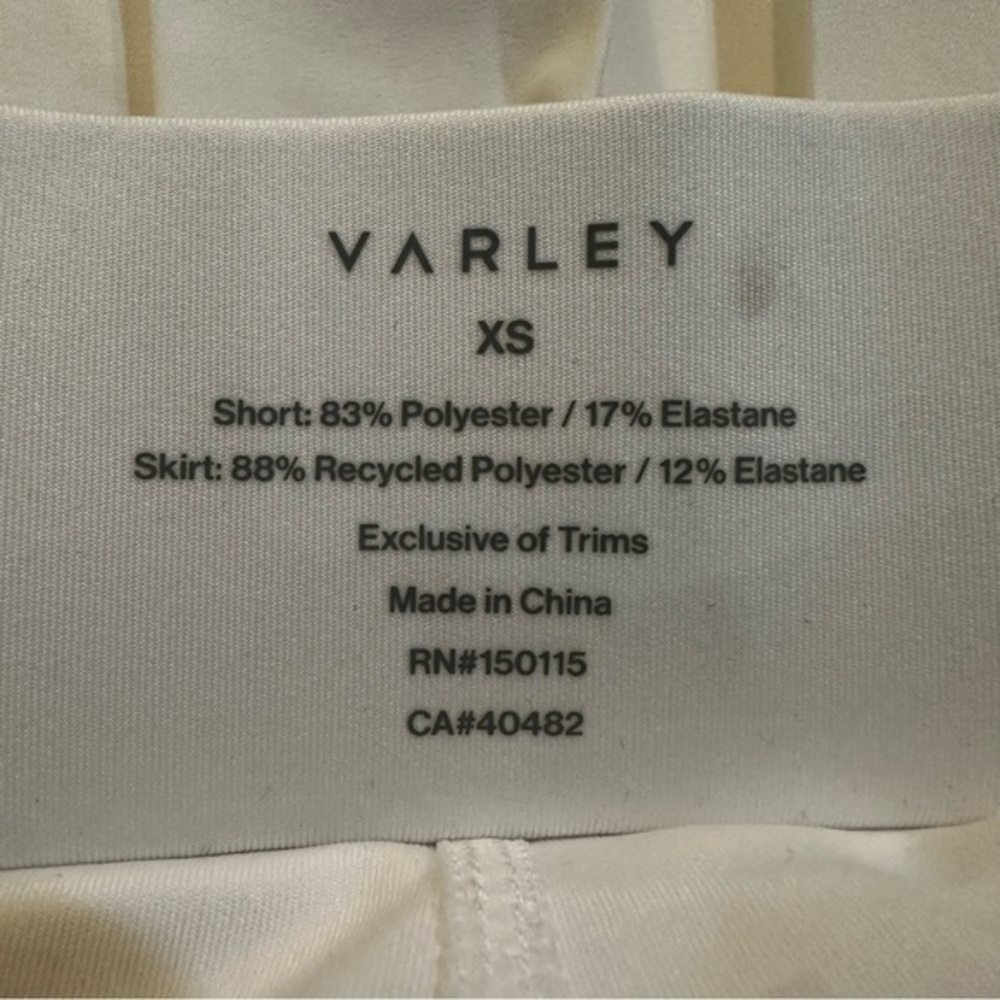 Varley Melody White Pleated Skort Tennis Skirt Size XS - Picture 12 of 13